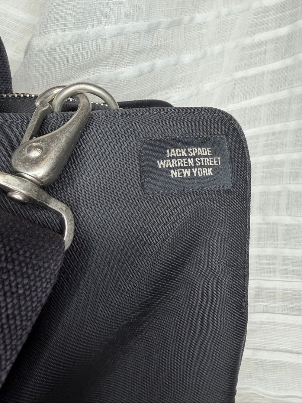 Jack Spade Warren Street New York Black Nylon Laptop Briefcase Messenger Bag